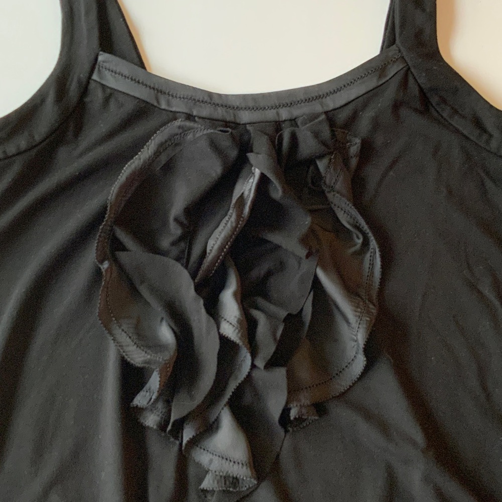 WHBM Black Ruffle Front Tank Top - Picture 3 of 8